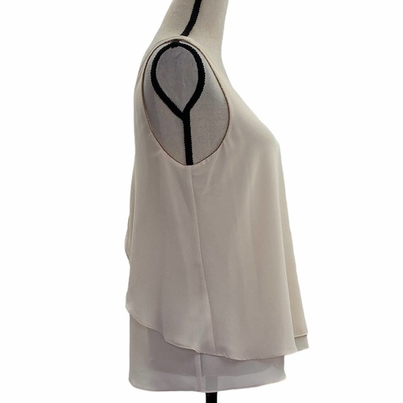 NAKED Zebra Beige Sleeveless Ruffle-Back Blouse - Picture 2 of 12